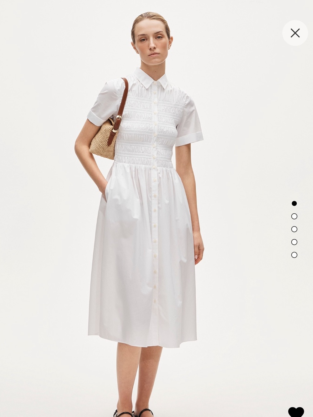 J. Crew White Elsie Shirt-Dress in Cotton Poplin